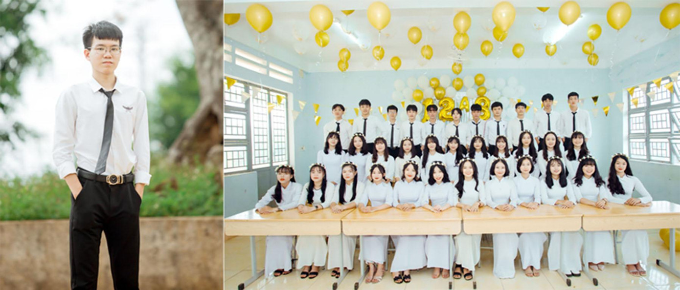 Sinh viên Đinh Viết Nhật Tân cùng nhiều bạn bè đã đăng ký học đại học trên giảng đường Duy Tân