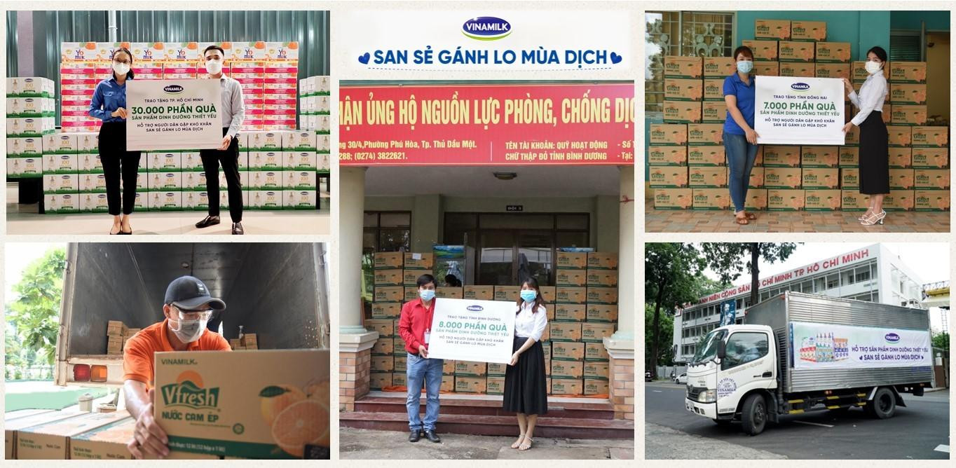45.000 phần quà là những sản phẩm dinh dưỡng thiết yếu được Vinamilk trao tặng cho người dân, người lao động có hoàn cảnh khó khăn 45.000 phần quà là những sản phẩm dinh dưỡng thiết yếu được Vinamilk trao tặng cho người dân, người lao động có hoàn cảnh khó khăn
