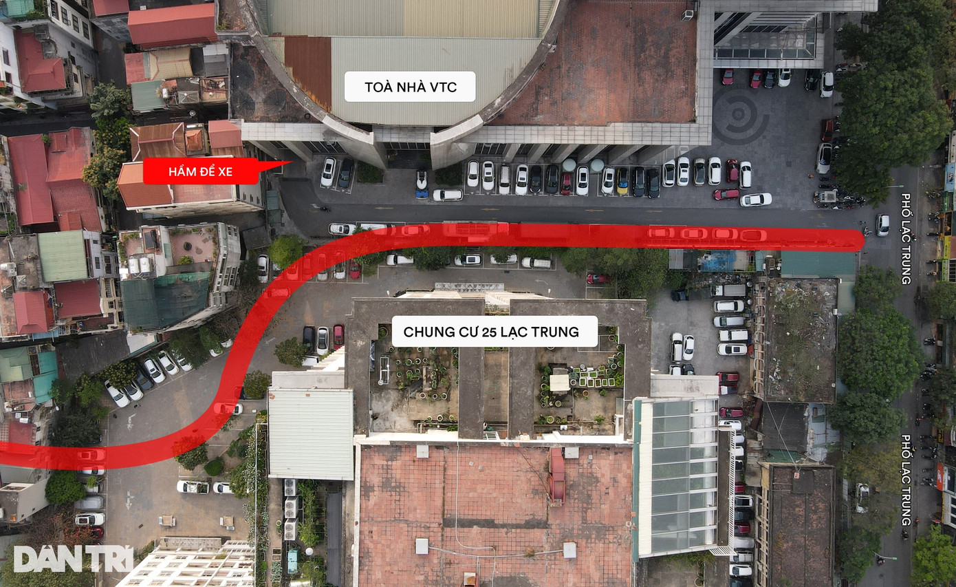 Nếu như tuyến đường được thực hiện theo quy hoạch đã công bố thì sẽ bắt đầu từ đường dẫn đến hầm để xe của tòa chung cư VTC, chạy ngang qua sân chung cư 25 Lạc Trung rồi nối vào đường của dự án chung cư cao cấp 423 Minh Khai và cuối cùng đi ra đường Minh Khai.