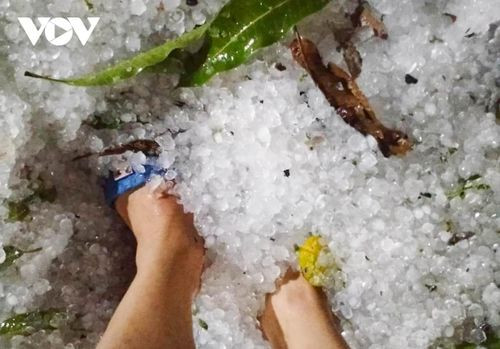 Những viên đá rất to rơi xuống với mật độ dày.