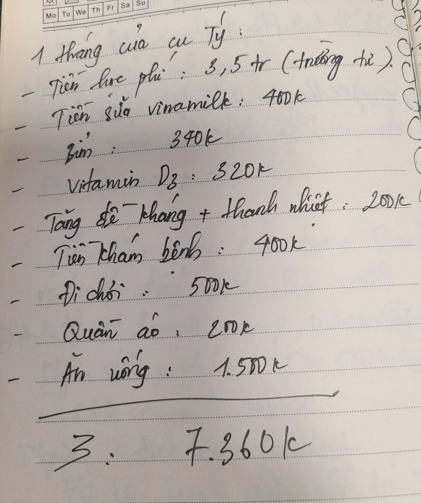 Con chị An đang theo học một trường mẫu giáo tư thục (Ảnh: K. A).