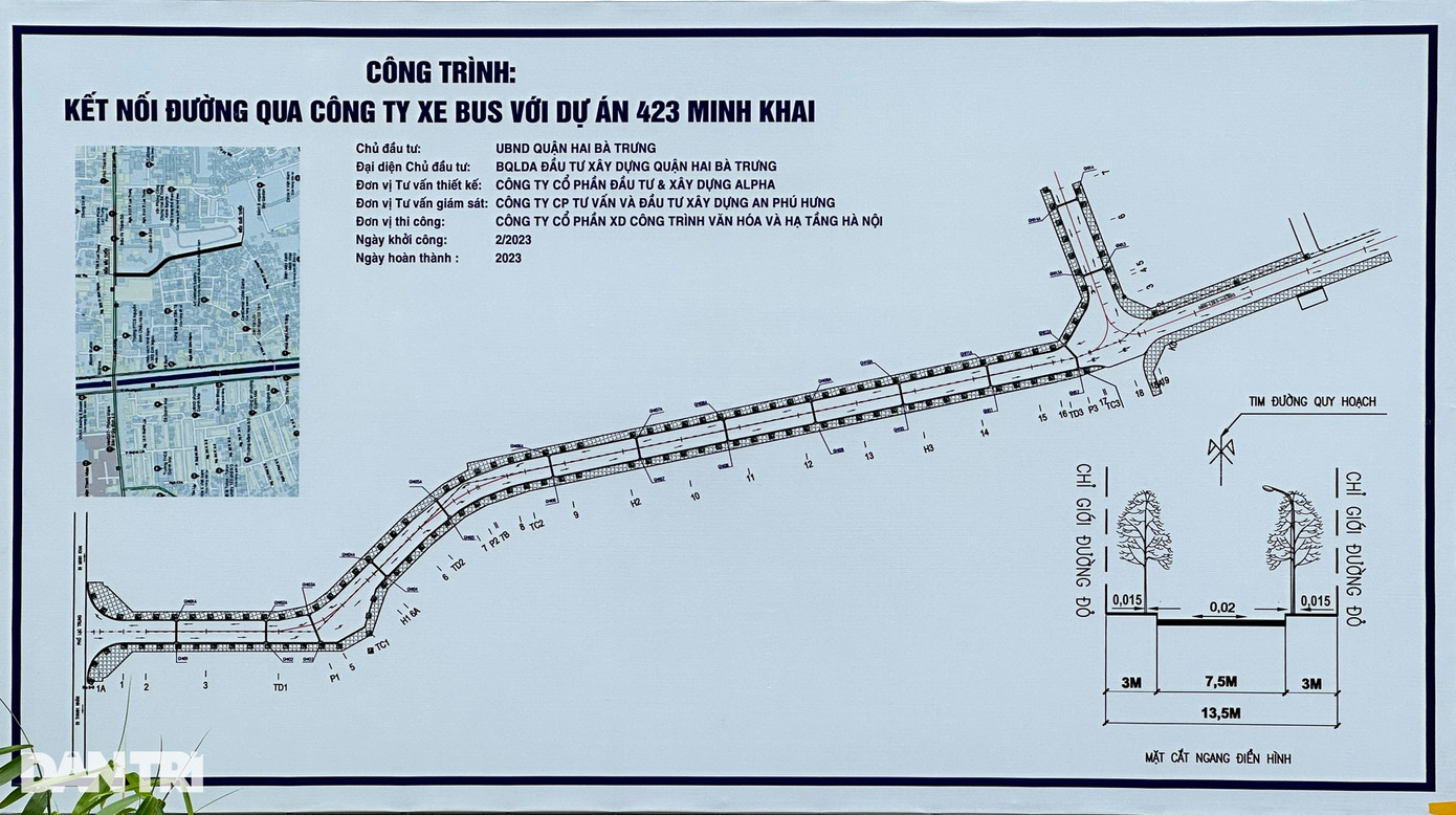 Tổng mức đầu tư của dự án gần 84 tỷ đồng; tuyến đường có mặt cắt ngang 13,5m (nền) và 7,5m (mặt đường). Dự kiến dự án được khởi công và hoàn thành trong năm 2023. Trước đó, người dân tòa nhà chung cư số 25 Lạc Trung (phường Vĩnh Tuy, quận Hai Bà Trưng) đã gửi văn bản tới UBND quận Hai Bà Trưng, UBND TP Hà Nội và cơ quan chức năng đề nghị xem xét lại việc thiết kế, dự kiến mở tuyến đường "cong mềm mại", "lách" vào giữa 2 tòa chung cư đông đúc.