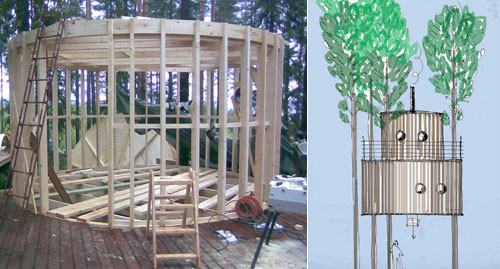 Khách sạn cây tàng hình. Khách sạn hình nón.