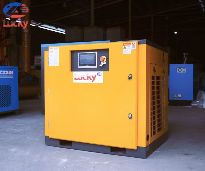 Máy nén khí trục vít Lucky biến tần cung cấp nguồn khí nén ổn định cho hệ thống Máy nén khí trục vít Lucky biến tần cung cấp nguồn khí nén ổn định cho hệ thống