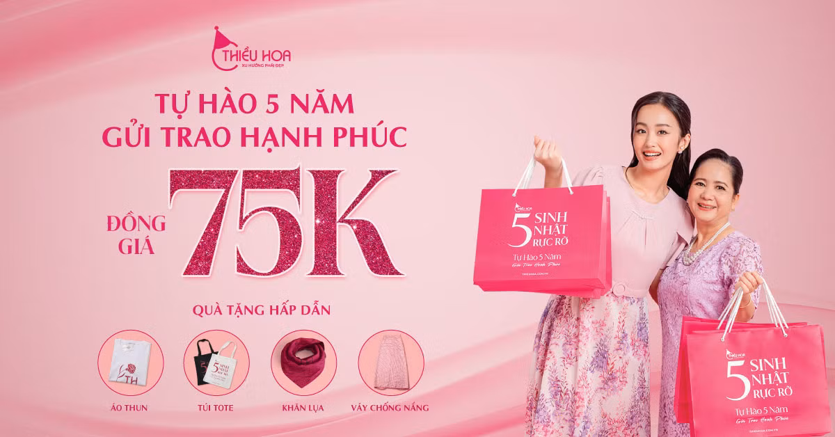 Thiều Hoa tung ưu đãi tri ân dịp sinh nhật lần thứ 5 Thiều Hoa tung ưu đãi tri ân dịp sinh nhật lần thứ 5