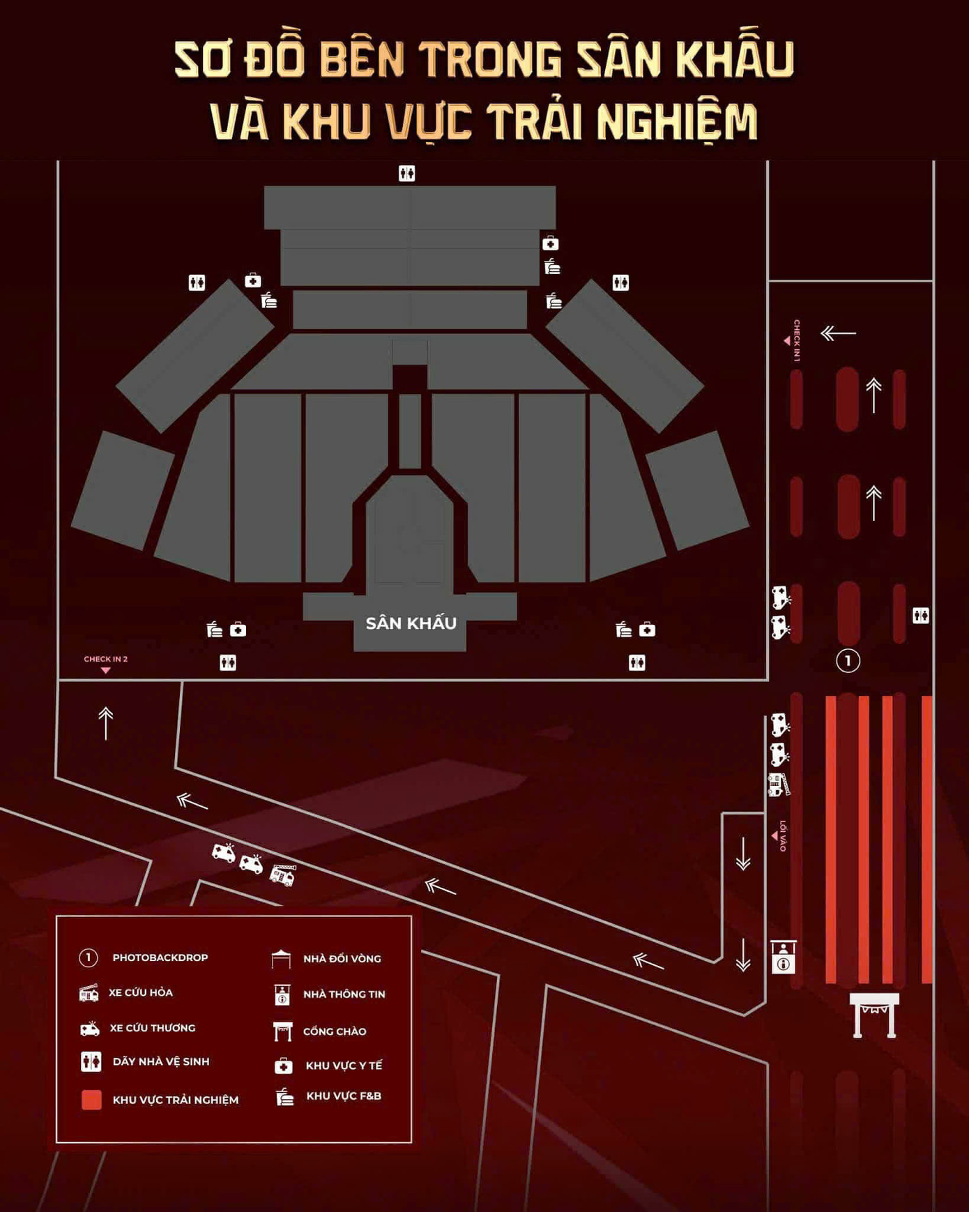 Khu Tinh hoa 1 ban đầu trên sơ đồ là check-in 2 nhưng đến khi vào lại đổi qua check-in 1.