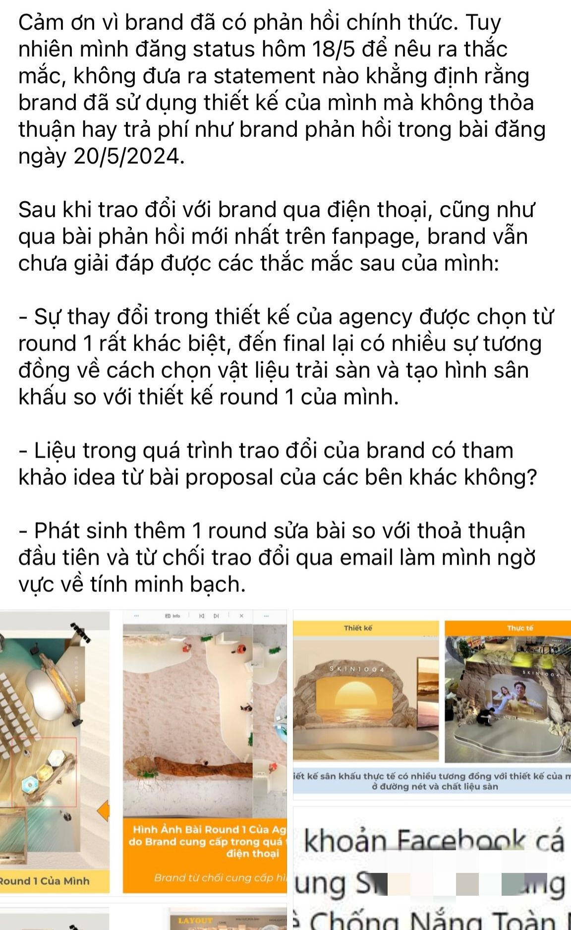 Bài đăng của N.Đ.H sau khi nhãn hàng lên tiếng. Nguồn: FBNV Bài đăng của N.Đ.H sau khi nhãn hàng lên tiếng. Nguồn: FBNV