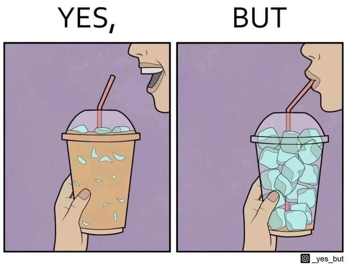 Ly nước đắt đỏ với 90% là đá và chỉ có 10% nước mà chúng mình uống hằng ngày. Ly nước đắt đỏ với 90% là đá và chỉ có 10% nước mà chúng mình uống hằng ngày.