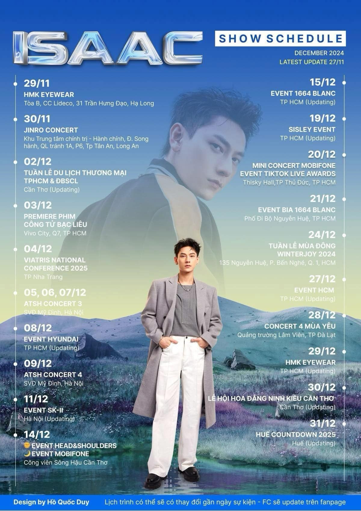 Nhìn lịch trình của ISAAC, có fan thốt lên &quot;tưởng ảnh chỉ biết bay chân không chạm đất á&quot;.