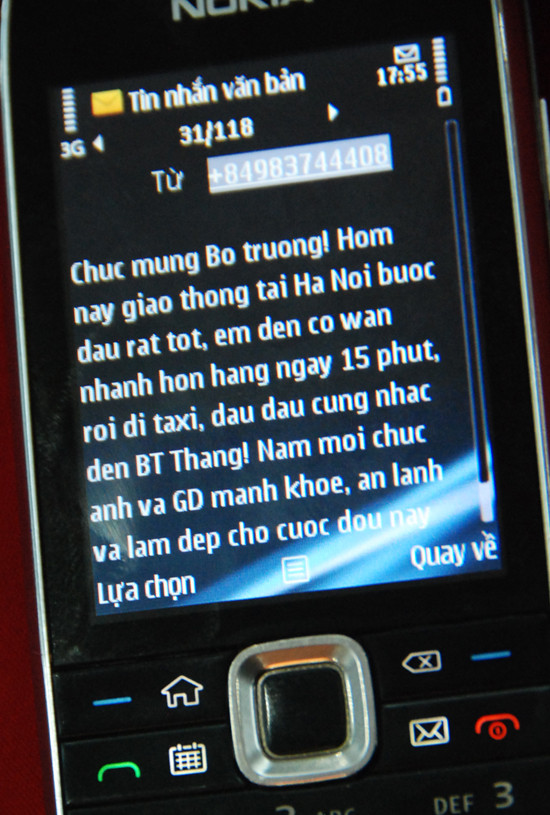 31/118 tin nhắn cho BT Đinh La Thăng trưa 1-2 