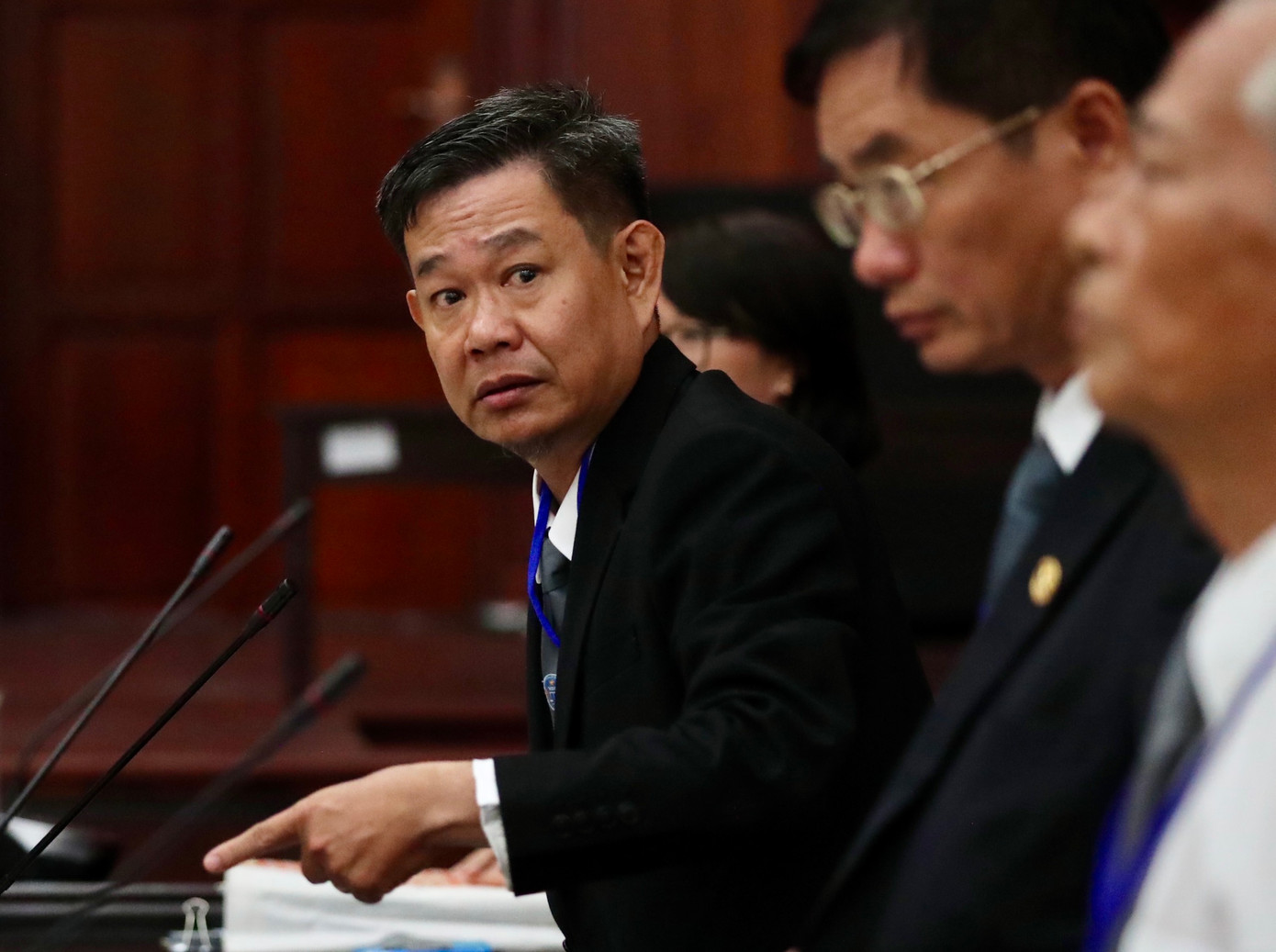 Luật sư Hồ Nguyên Lễ tại phiên tòa. Ảnh: Duy Anh.