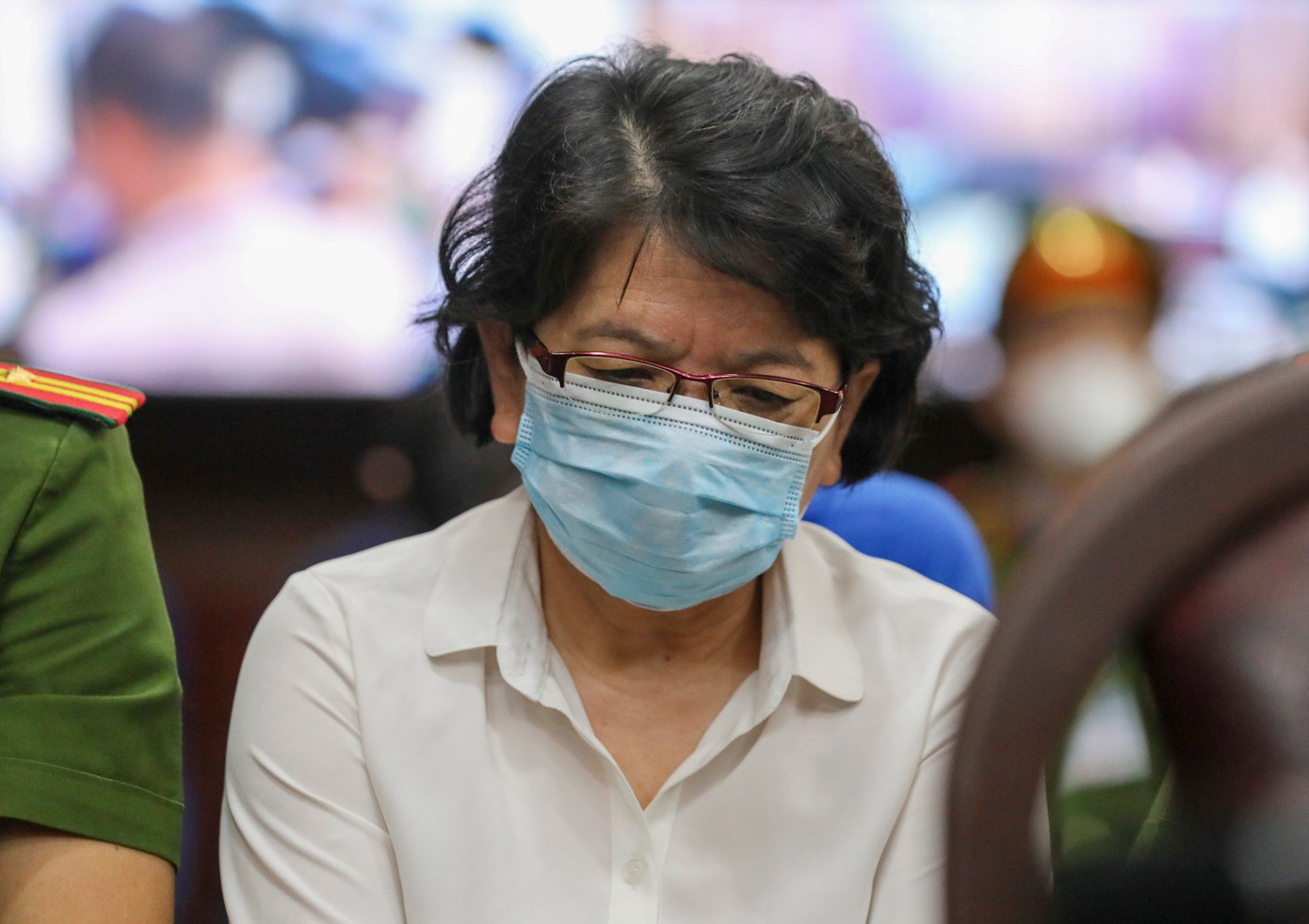 Bị cáo Đỗ Thị Nhàn tại phiên tòa hôm nay. Ảnh: Duy Anh. Bị cáo Đỗ Thị Nhàn tại phiên tòa hôm nay. Ảnh: Duy Anh.