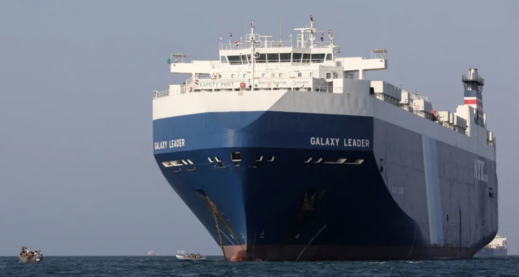 Tàu hàng Galaxy Leader bị Houthi thu giữ từ ngày 5/12/2023. (Ảnh: Reuters)