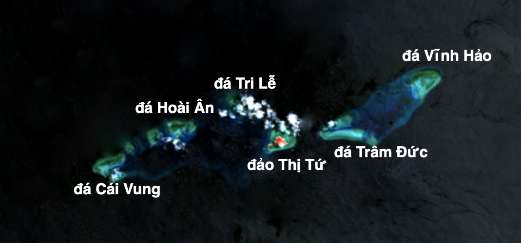 Cụm đảo Thị Tứ thuộc quần đảo Trường Sa của Việt Nam. (Ảnh: NASA) Cụm đảo Thị Tứ thuộc quần đảo Trường Sa của Việt Nam. (Ảnh: NASA)