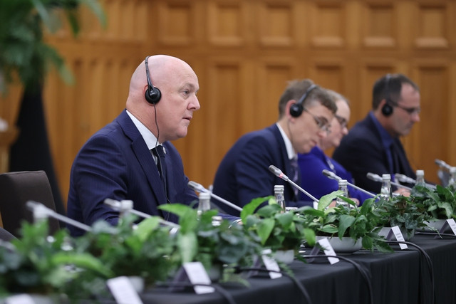 Thủ tướng New Zealand Christopher Luxon tại cuộc hội đàm. (Ảnh: Chinhphu.vn)