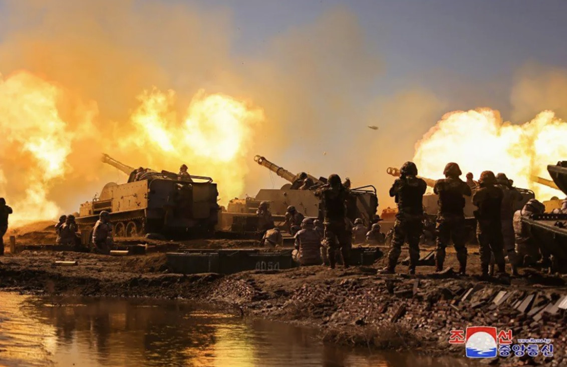 Hàn Quốc khó có thể phòng thủ trước các cuộc tấn công bằng pháo binh gần từ Triều Tiên. (Ảnh: KCNA)