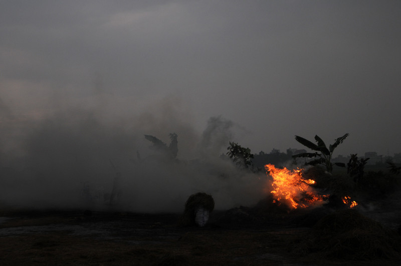 Theo các chuyên gia, khói rơm rạ gây hại cho hệ hô hấp, gây ra bệnh viêm xoang, viêm phổi...ảnh hưởng rất lớn đến sức khỏe con người 