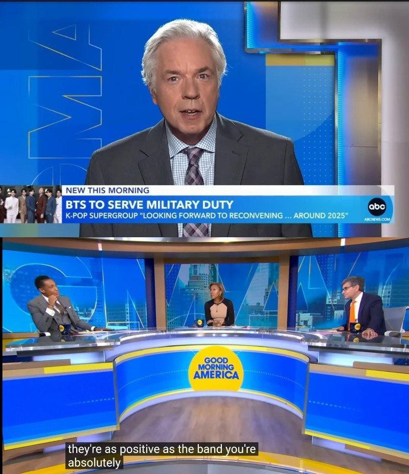 Các kênh tin tức lớn của Mỹ đưa tin BTS sắp nhập ngũ. Ảnh: AllKpop.