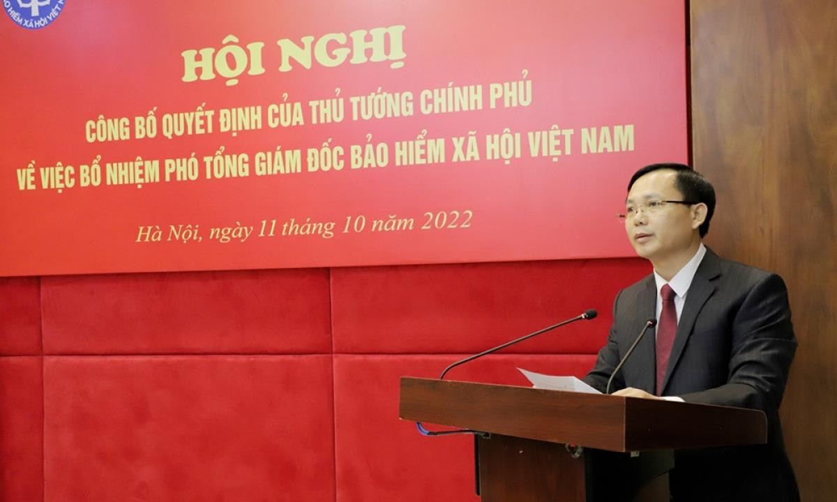 Phó Tổng Giám đốc BHXH Việt Nam Chu Mạnh Sinh phát biểu nhận nhiệm vụ. Ảnh: Báo Chính phủ. Phó Tổng Giám đốc BHXH Việt Nam Chu Mạnh Sinh phát biểu nhận nhiệm vụ. Ảnh: Báo Chính phủ.