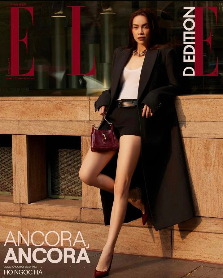 Hồ Ngọc Hà được công bố là gương mặt đại diện cho chiến dịch Gucci Ancora Xuân Hè 2024 tại Việt Nam. Trên bìa ELLE phiên bản điện tử, &quot;nữ hoàng giải trí&quot; khoe sắc vóc cuốn hút trong set trang phục tối giản.