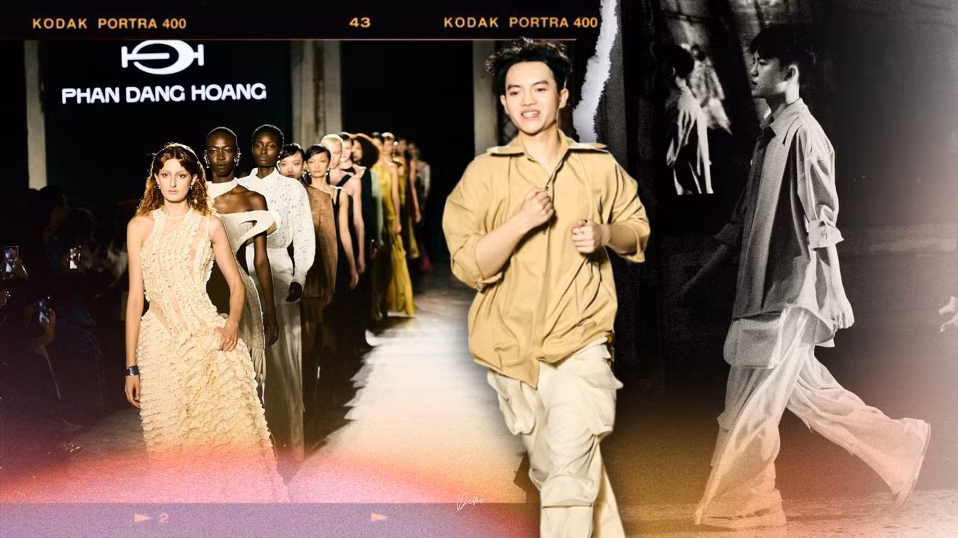 Khoảnh khắc "chạy như bay" chào kết của NTK Việt trên sàn diễn Milan Fashion Week.