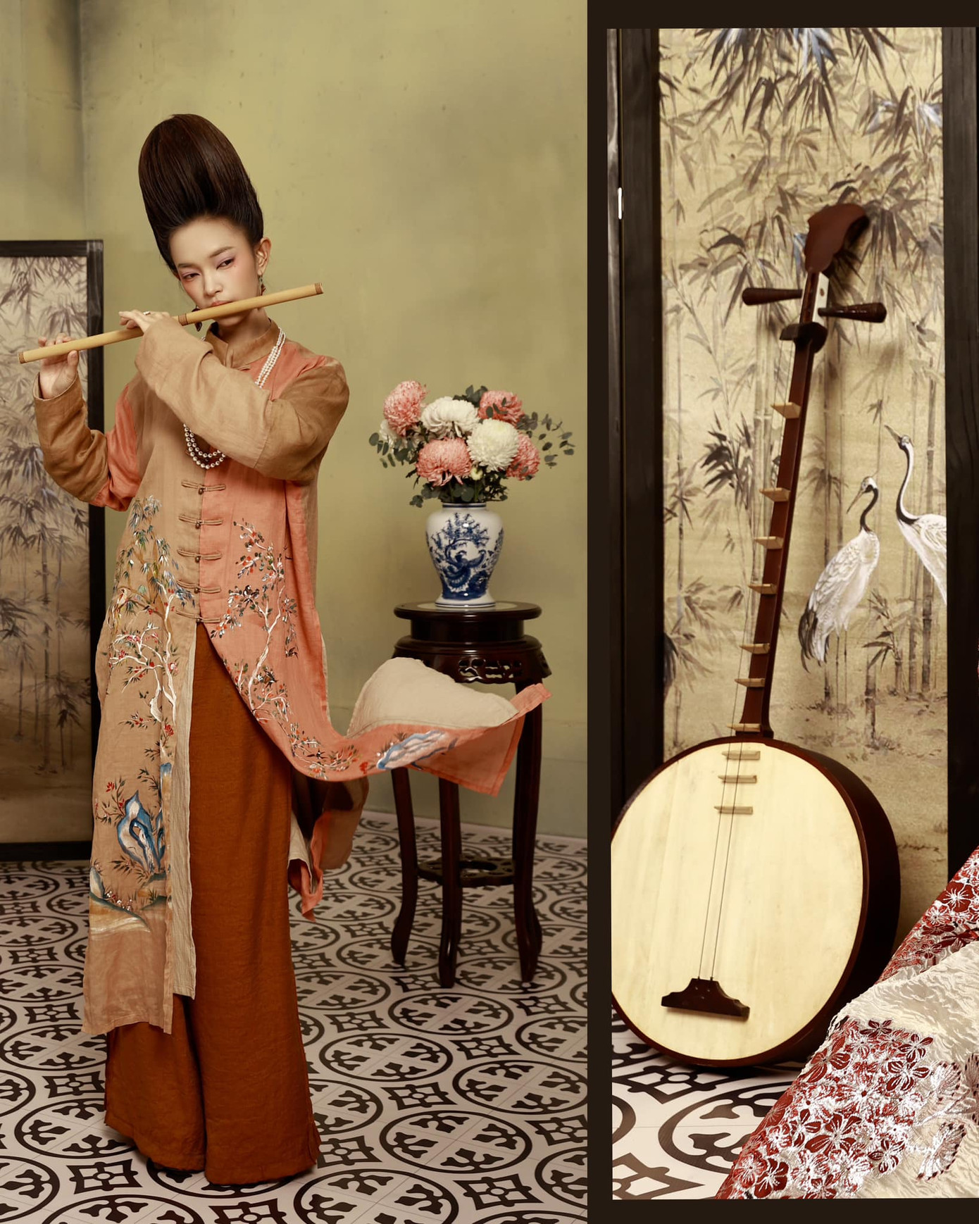 Trong tạo hình lấy cảm hứng từ bức tranh Tố Nữ, Châu Bùi xuất hiện với trang phục áo dài, kiểu trang điểm, làm tóc ấn tượng. Cô nàng thành công truyền tải thông điệp về nét đẹp đằm thắm của người phụ nữ Á Đông qua lăng kính thời trang. Trong tạo hình lấy cảm hứng từ bức tranh Tố Nữ, Châu Bùi xuất hiện với trang phục áo dài, kiểu trang điểm, làm tóc ấn tượng. Cô nàng thành công truyền tải thông điệp về nét đẹp đằm thắm của người phụ nữ Á Đông qua lăng kính thời trang.