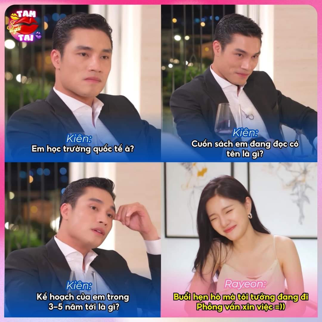 Tuy vậy, phong thái khi đi hẹn hò của Mạnh Kiên hơi "gồng". Ảnh: Tam Tai 3 Cô Gái Tuy vậy, phong thái khi đi hẹn hò của Mạnh Kiên hơi "gồng". Ảnh: Tam Tai 3 Cô Gái