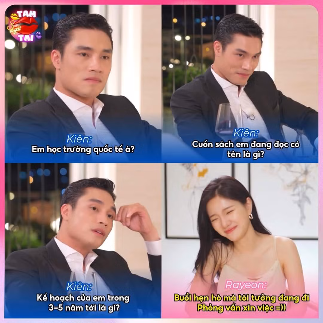 Tuy vậy, phong thái khi đi hẹn hò của Mạnh Kiên hơi "gồng". Ảnh: Tam Tai 3 Cô Gái