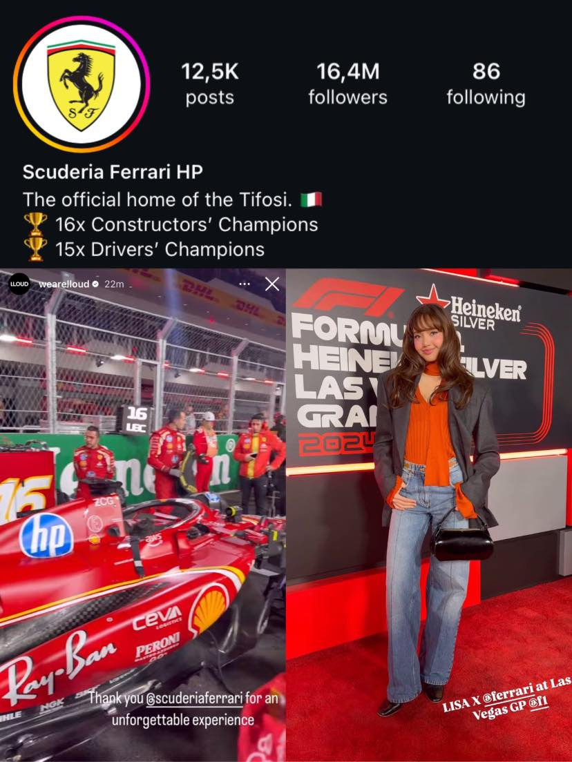 Bên cạnh mẫu quần jeans của nhà mốt Louis Vuitton, các thiết kế từ áo len, blazer cho tới túi xách đều là thiết kế đến từ thương hiệu Ferrari.