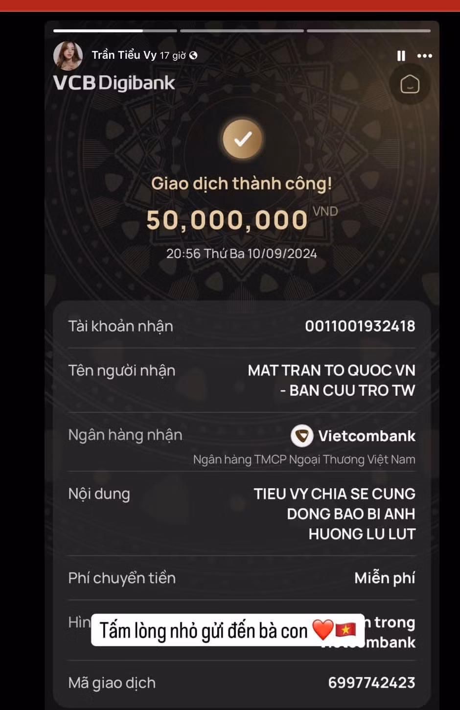 Hoa hậu Tiểu Vy, Hoa hậu Kỳ Duyên ủng hộ đồng bào miền Bắc.