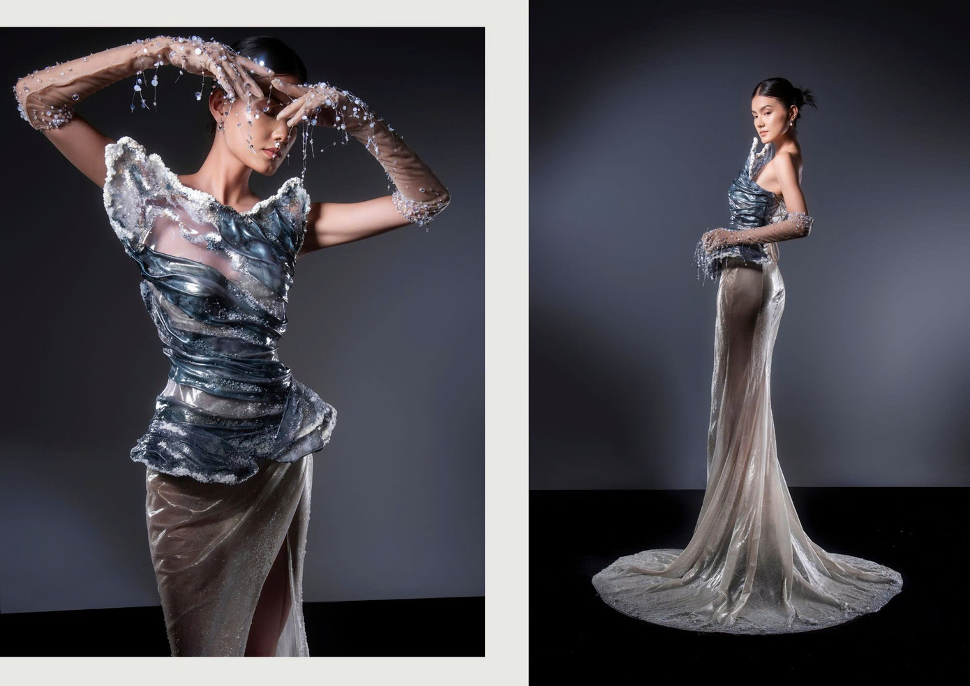 Mẫu thiết kế tái hiện quá trình kết tinh của muối. Mẫu thiết kế tái hiện quá trình kết tinh của muối.