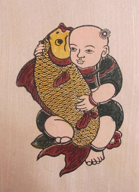 Từ nguyên tác bức tranh Em bé ôm tôm - ôm cá, fashionista Châu Bùi gửi lời chúc về sự thịnh vượng, viên mãn tới người hâm mộ. Từ nguyên tác bức tranh Em bé ôm tôm - ôm cá, fashionista Châu Bùi gửi lời chúc về sự thịnh vượng, viên mãn tới người hâm mộ.