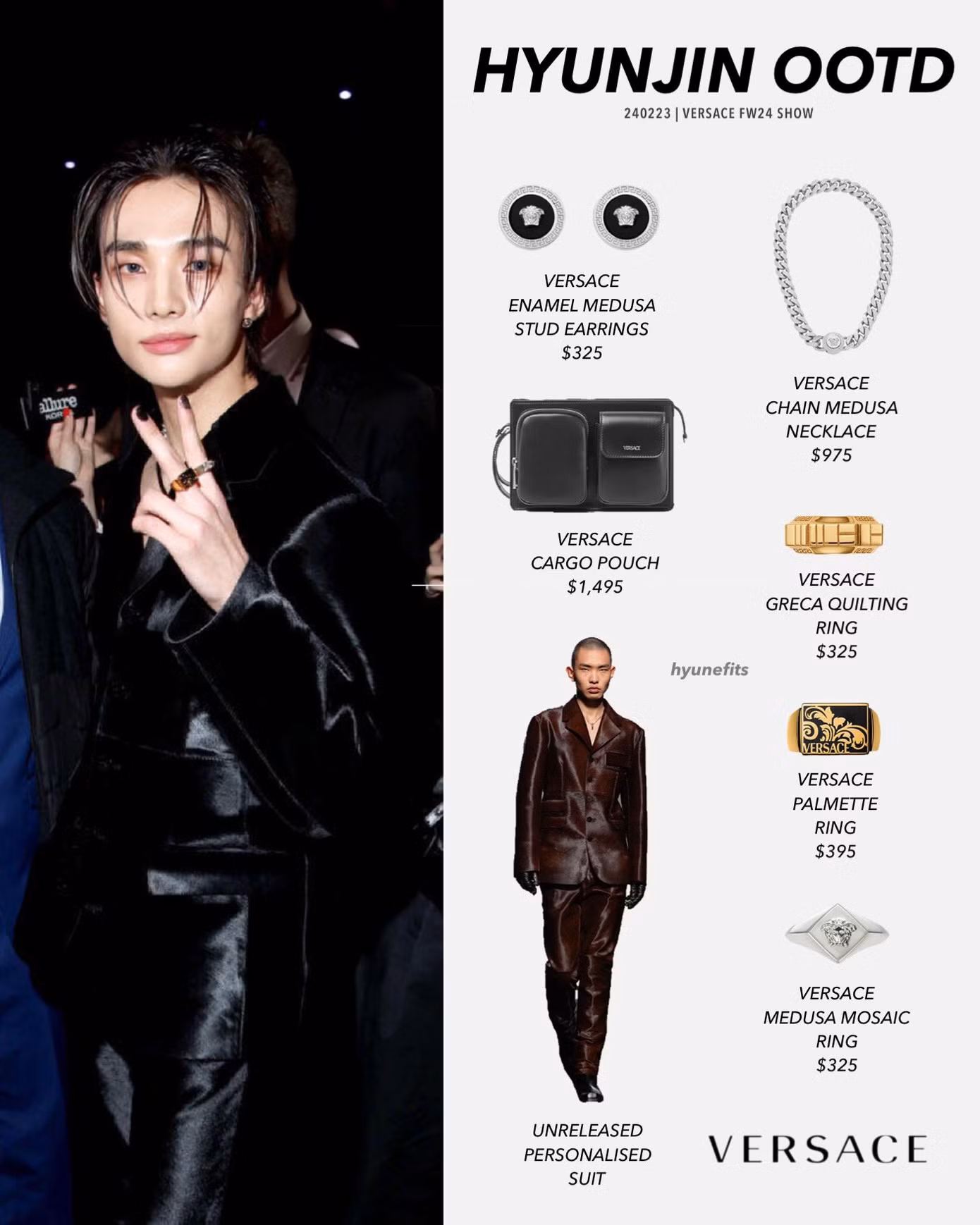 Mỹ nam sinh năm 2000 diện trang phục chưa được ra mắt, ngồi hàng ghế đầu cùng CEO Versace - ông Emmanuel Gintzburger và nữ minh tinh Anne Hathaway.