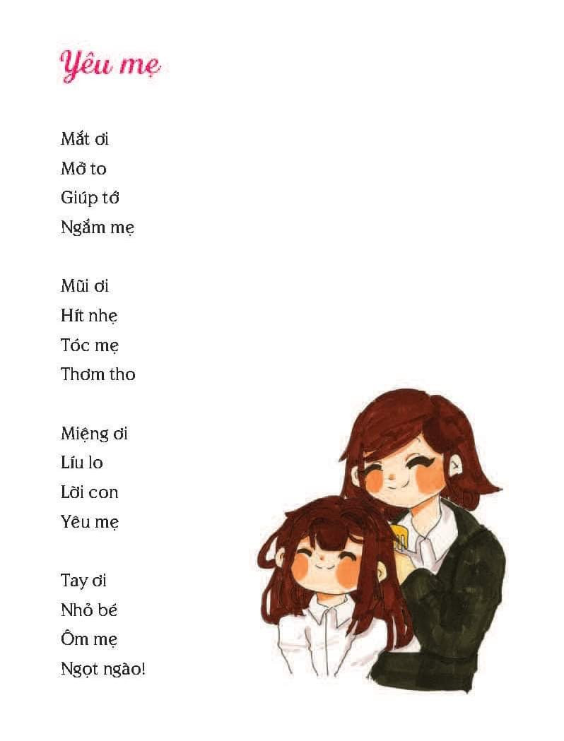 Thơ và minh họa của hai mẹ con Huỳnh Mai Liên và bé Mai Khuê.