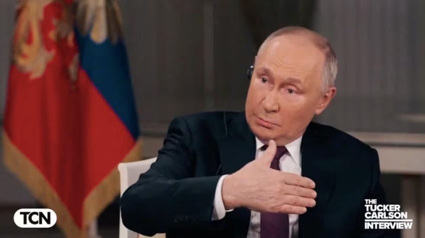 Tổng thống Nga Vladimir Putin trong cuộc trả lời phỏng vấn nhà báo Tucker Carlson.