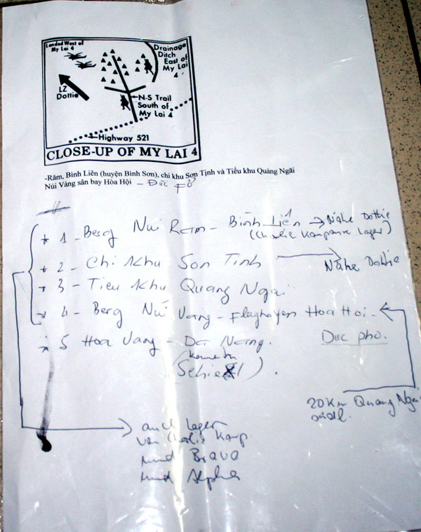 Một trong những bản vẽ theo ký ức của ông Ronald Haeberle