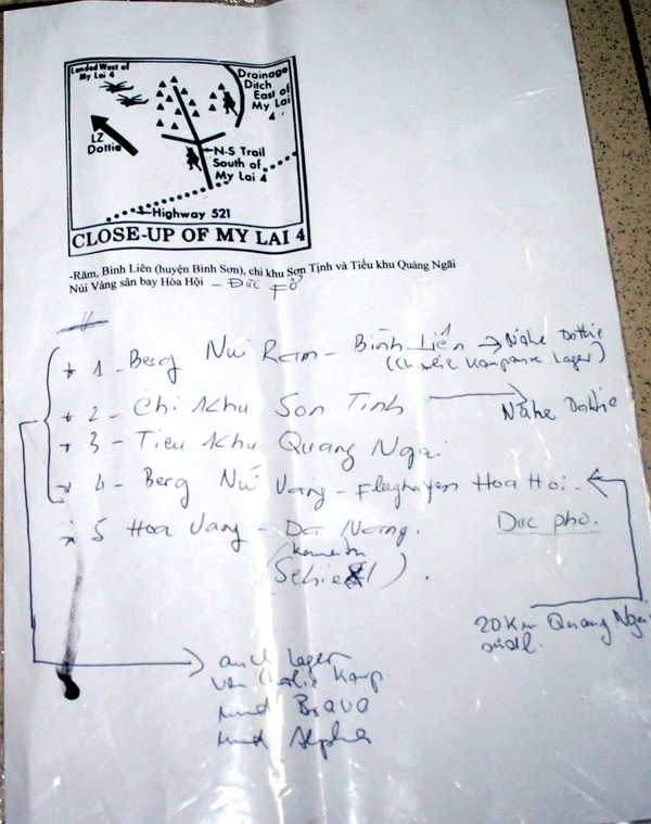 Một trong những bản vẽ theo ký ức của ông Ronald Haeberle