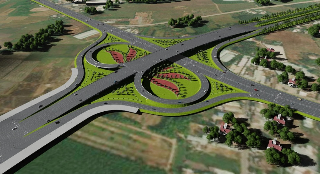 Sơ đồ nút giao tuyến số 1 với quốc lộ 51.