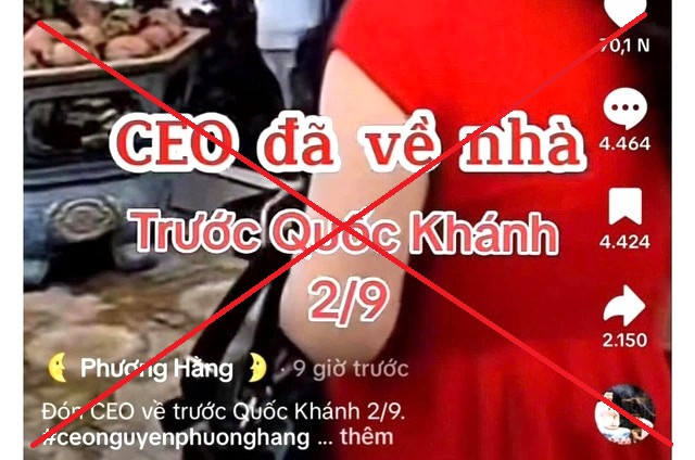 Thông tin bà Nguyễn Phương Hằng đã về nhà được lan truyền trên mạng xã hội là sai sự thật Thông tin bà Nguyễn Phương Hằng đã về nhà được lan truyền trên mạng xã hội là sai sự thật