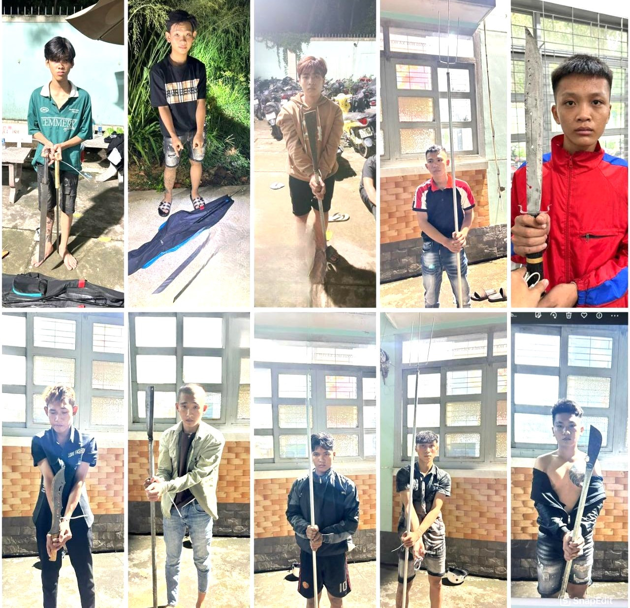 Các đối tượng mang theo hung khí đi đánh nhau thì bị công an bắt giữ Các đối tượng mang theo hung khí đi đánh nhau thì bị công an bắt giữ