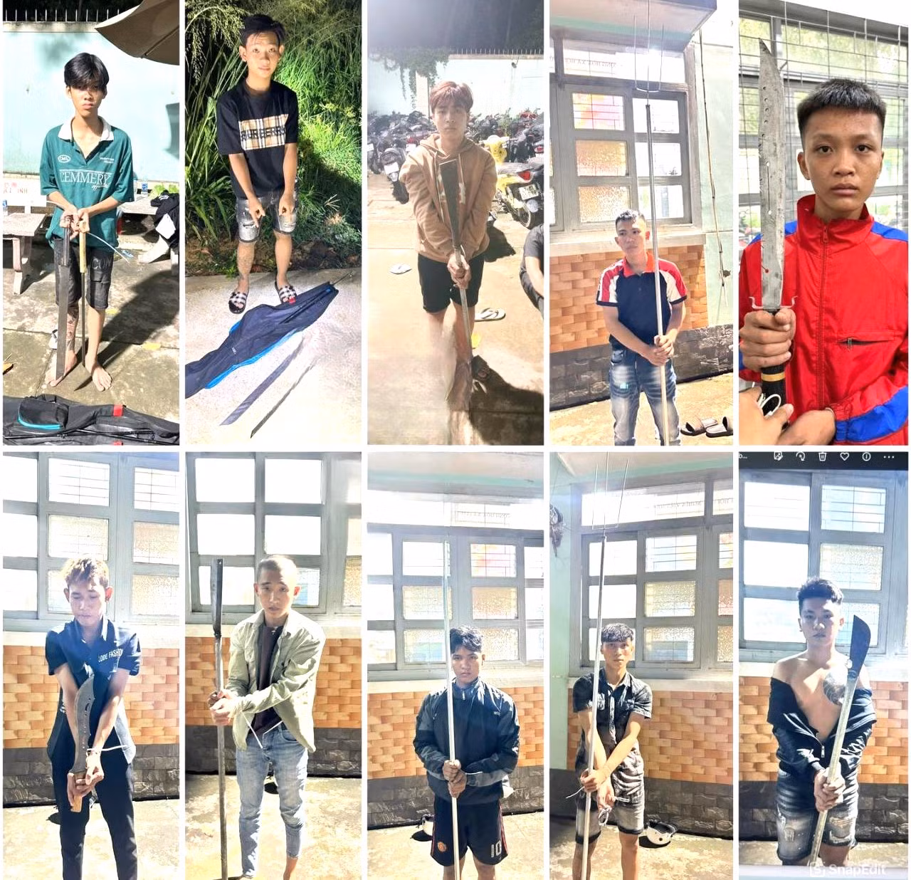 Các đối tượng mang theo hung khí đi đánh nhau thì bị công an bắt giữ Các đối tượng mang theo hung khí đi đánh nhau thì bị công an bắt giữ