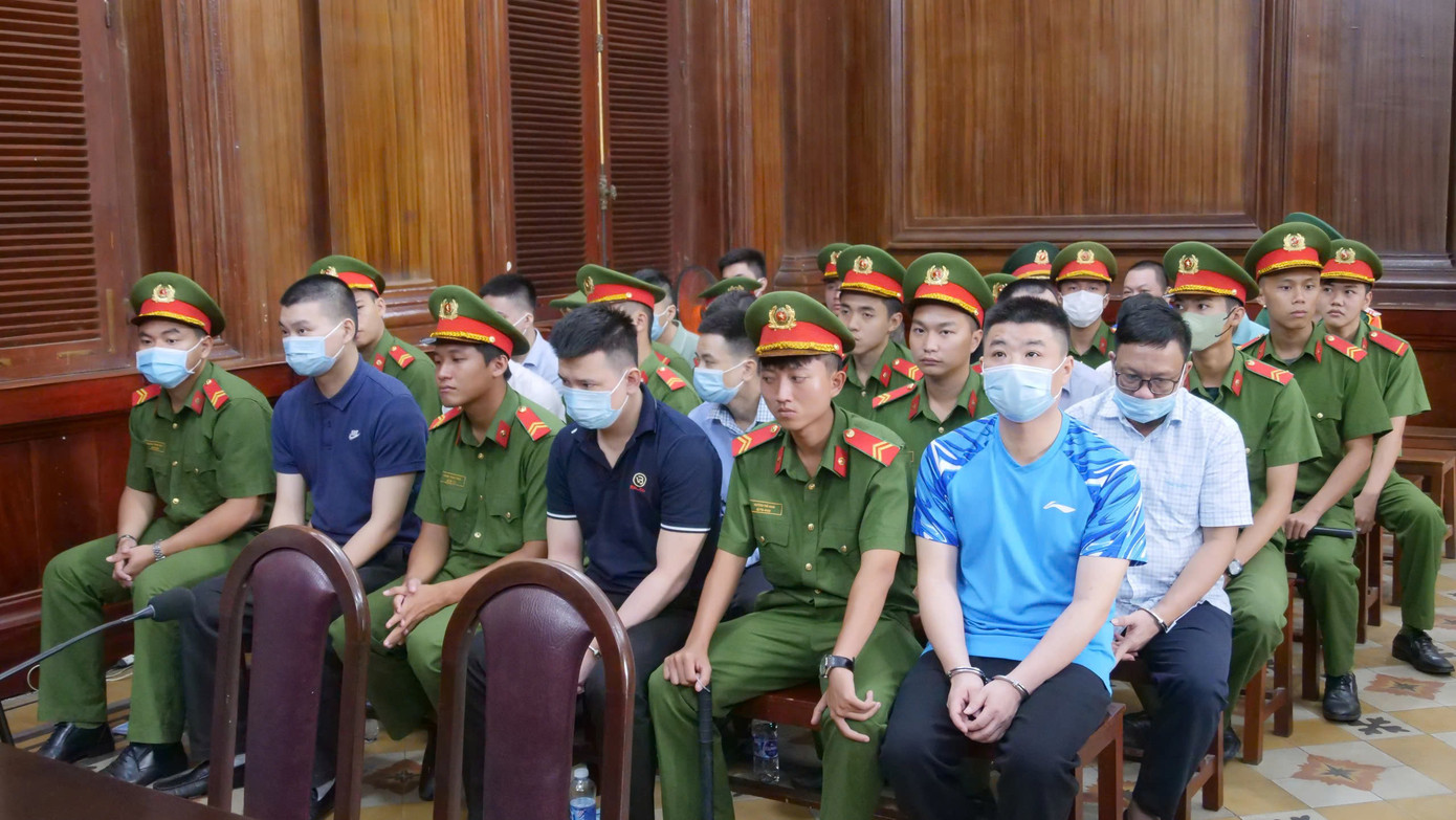 Các bị cáo tại phiên tòa