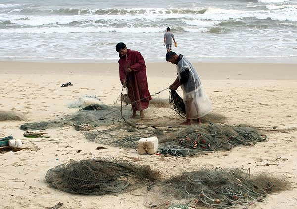 Lưới của ngư dân ở huyện Vĩnh Linh bị tàu giã cào ngoại tỉnh xé nát. Lưới của ngư dân ở huyện Vĩnh Linh bị tàu giã cào ngoại tỉnh xé nát.