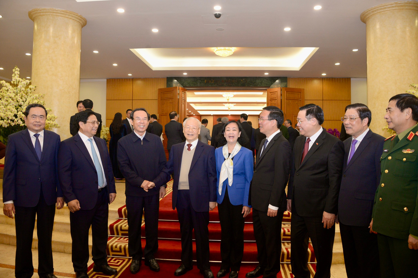 Tổng Bí thư cùng lãnh đạo Đảng, Nhà nước và các đại biểu tham dự phiên họp. Ảnh: Như Ý