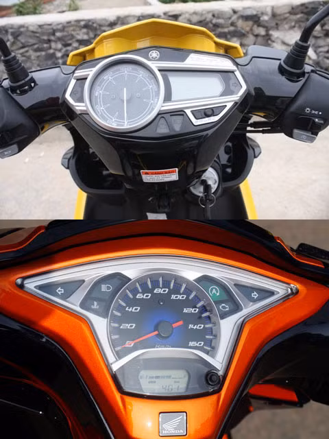 Mặt đồng hồ của Nouvo SX và Air Blade 125 (dưới)
