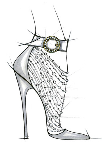 Một mẫu giầy khác do Ivanka Trump thiết kế, toàn bộ phần mu bàn chân được trang trí bằng những dây đeo đính kim cương lấp lánh