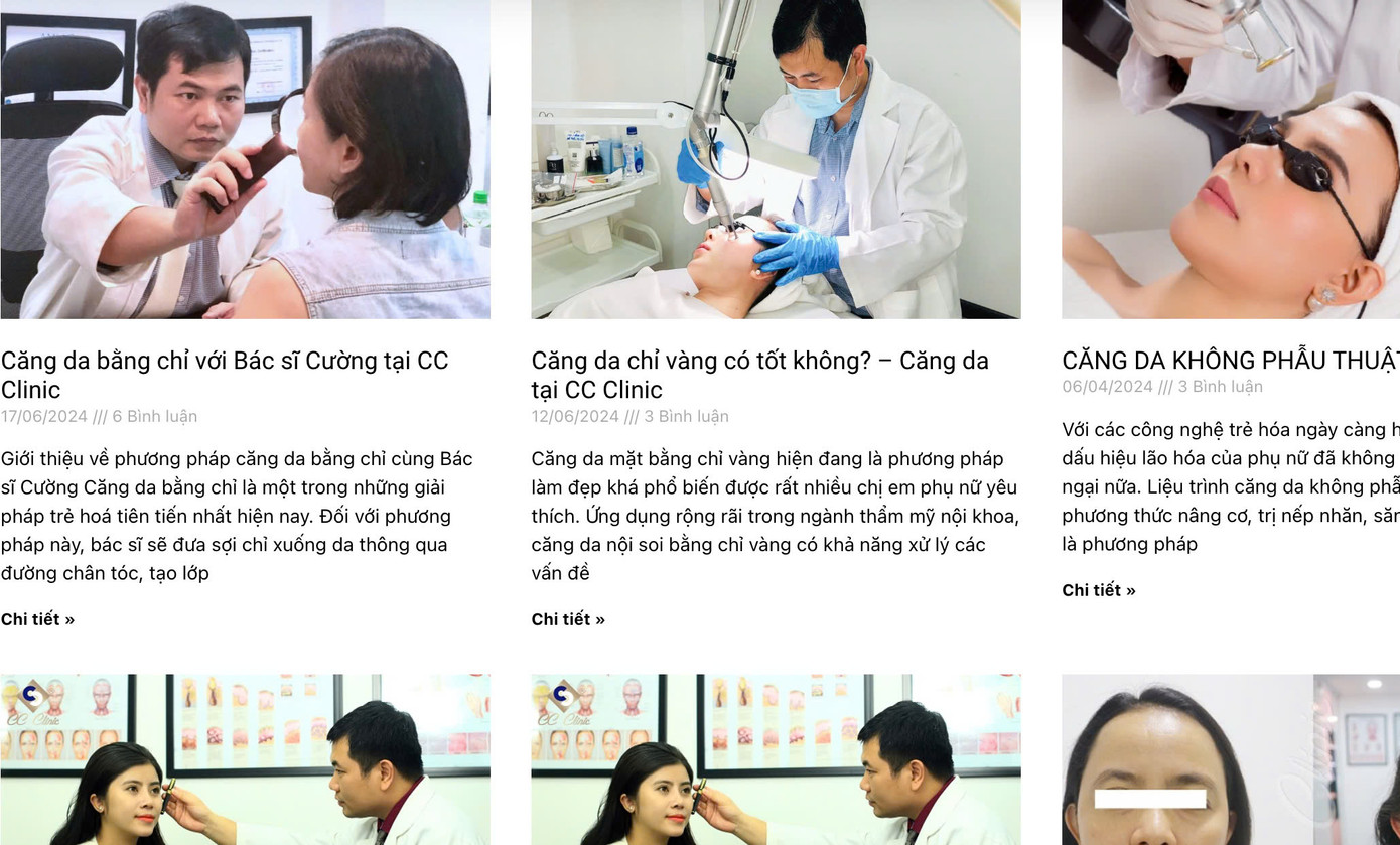 Bác sĩ Cường thực hiện căng da bằng chỉ cho khách hàng và quảng cáo tràn lan trên mạng xã hội mặc dù cơ sở không được cấp phép