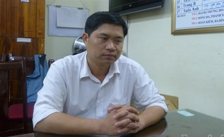 Nguyễn Mạnh Tường tại cơ quan công an chiều 22/10. Ảnh: ANTĐ 