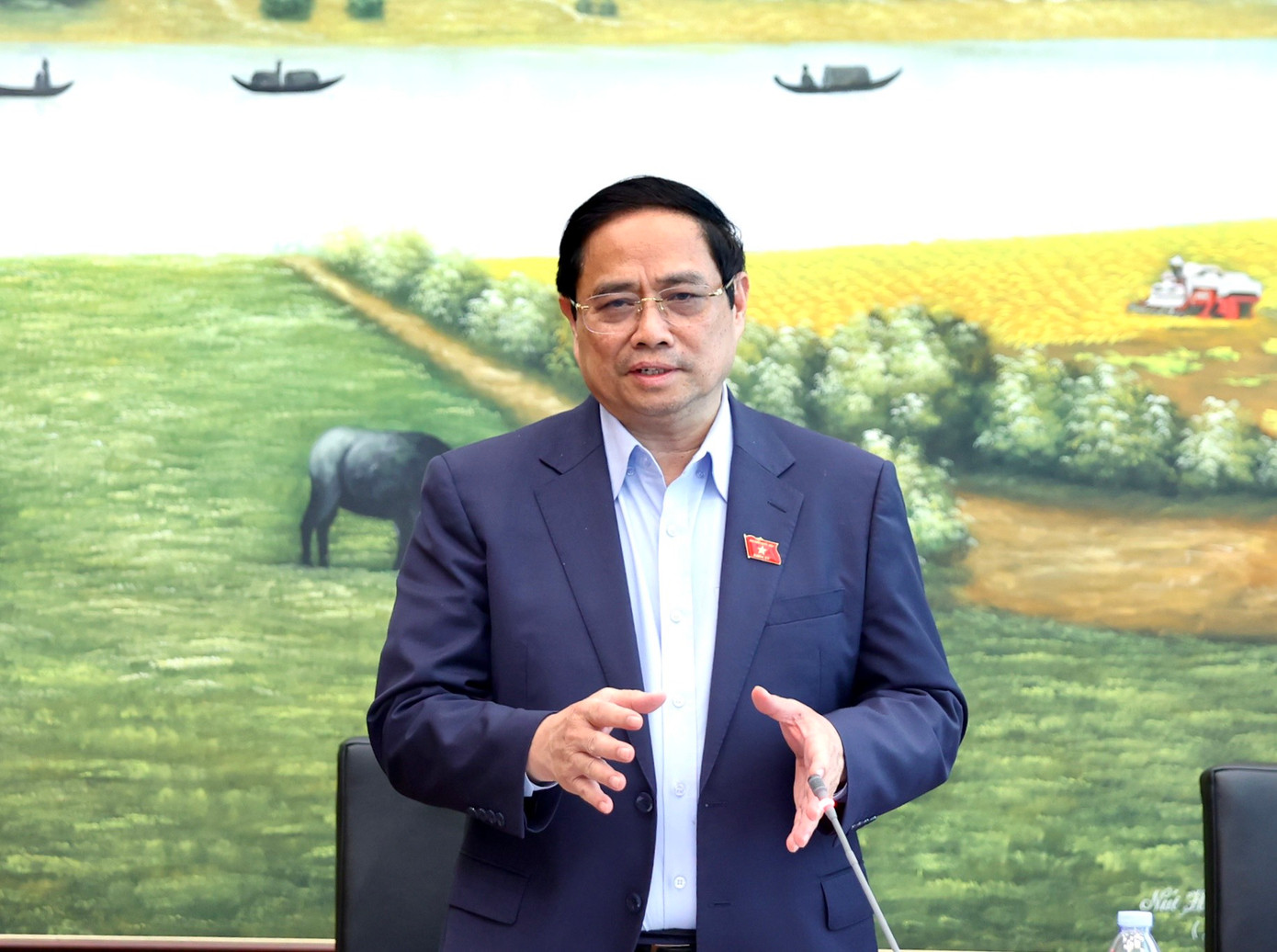 Thủ tướng Phạm Minh Chính phát biểu tại phiên thảo luận. Ảnh: Như Ý