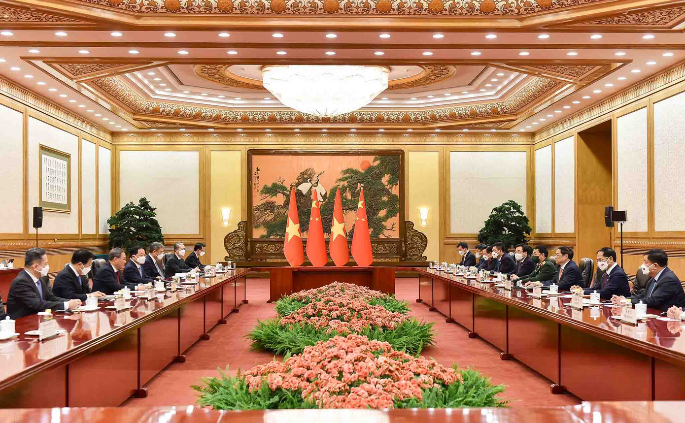 Hội đàm giữa Thủ tướng Phạm Minh Chính và Thủ tướng Trung Quốc Lý Cường